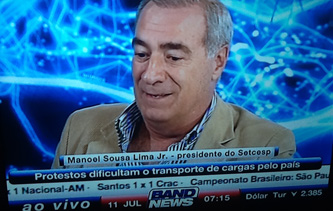 Presidente do SETCESP participa ao vivo de cobertura da Band News TV