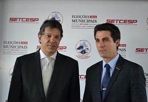 Candidato à reeleição da prefeitura de São Paulo, Fernando Haddad, participa de encontro no SETCESP