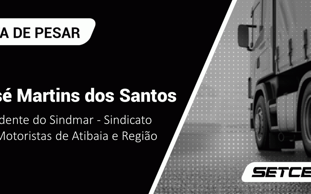 Nota de pesar ao falecimento de José Martins dos Santos