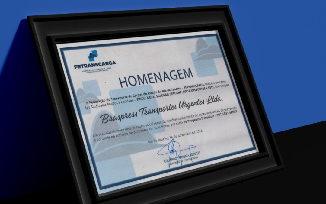 Braspress recebe certificado em reconhecimento a práticas ambientais