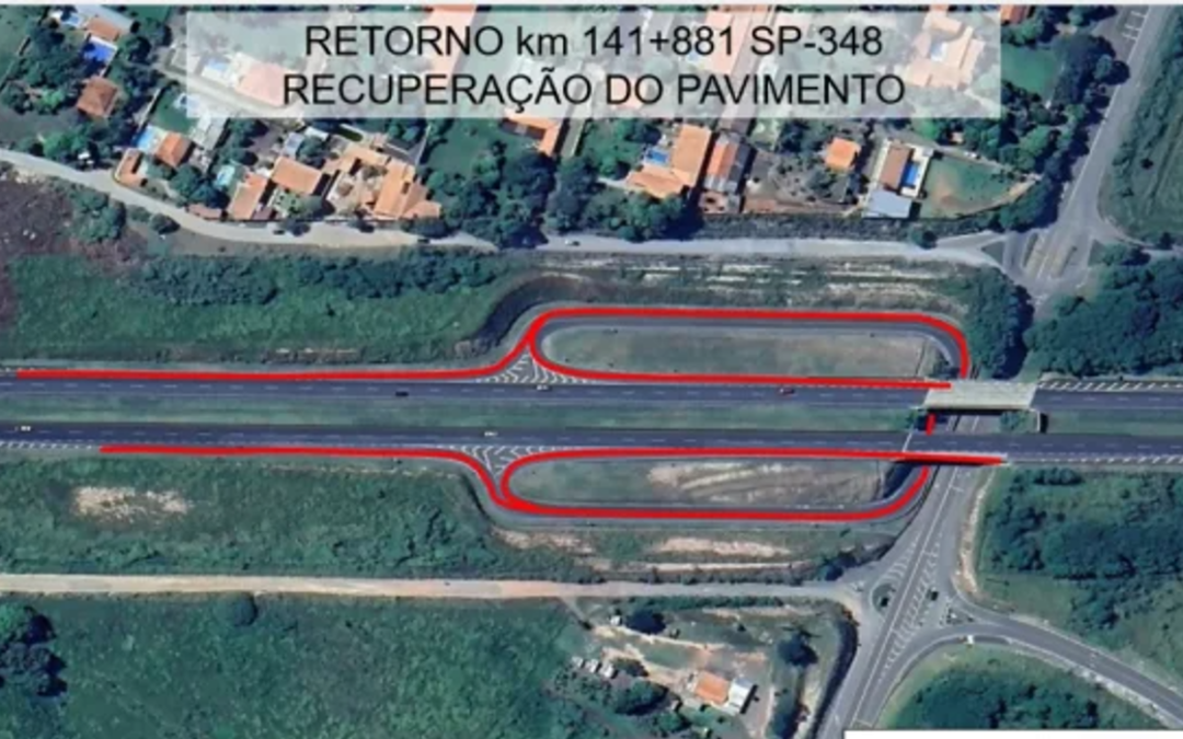 Serviços no retorno do km 141 da Rodovia dos Bandeirantes alteram o tráfego